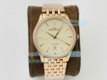 JL Factory Swiss Jaeger LeCoultre Master Ultra Thin Automatic Rose Gold Diamond Bezel Watch